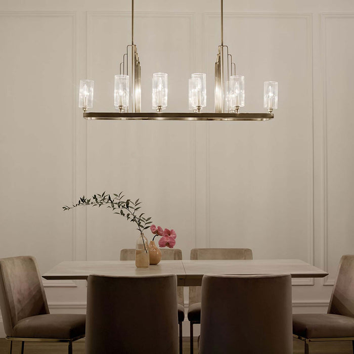 Kimrose Linear Pendant Light in dining room.