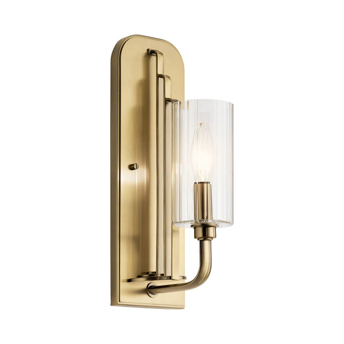 Kimrose Wall Light in Brushed Natural Brass.
