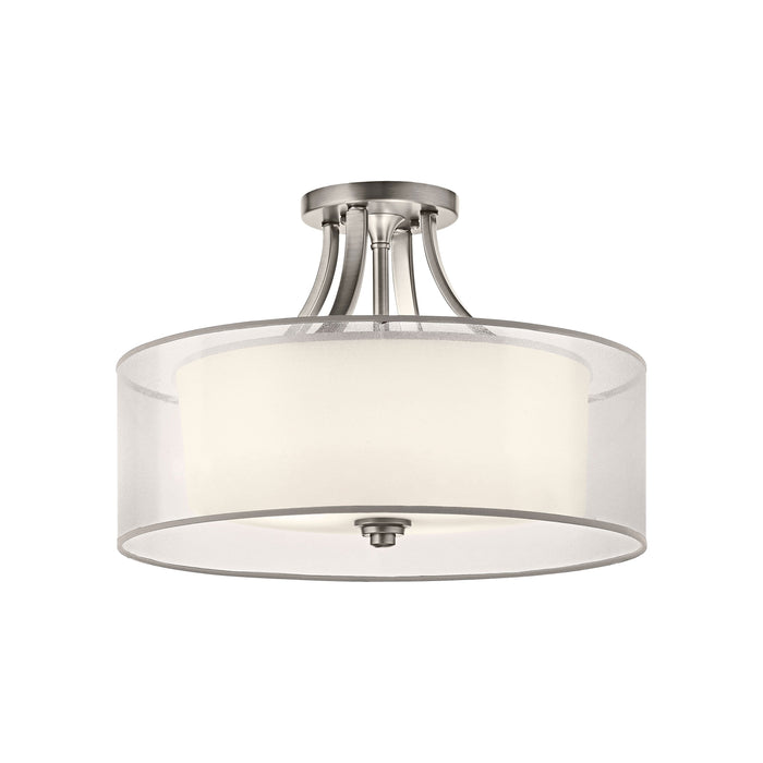 Lacey Semi Flush Mount Ceiling Light in 4-Light/Antique Pewter.