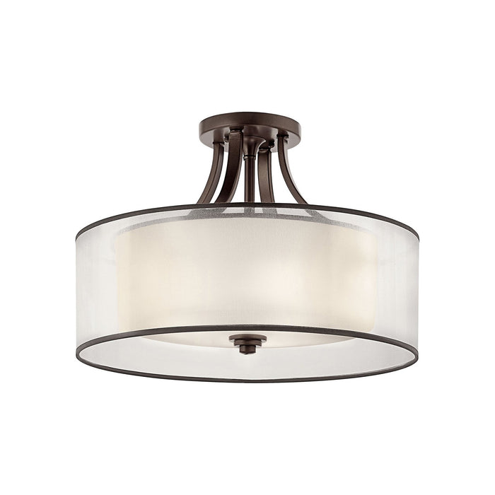 Lacey Semi Flush Mount Ceiling Light in 4-Light/Mission Bronze.