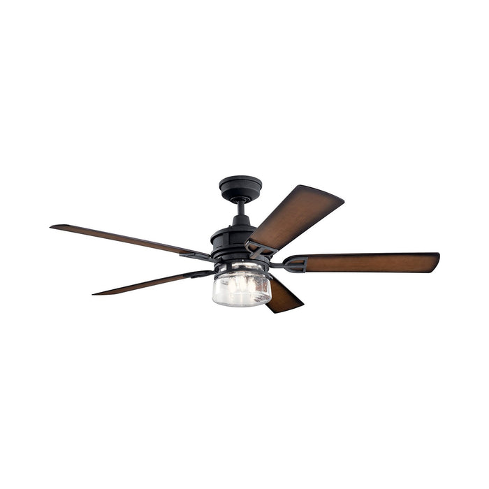 Lyndon Patio LED Ceiling Fan in 60-Inch/Distressed Black.