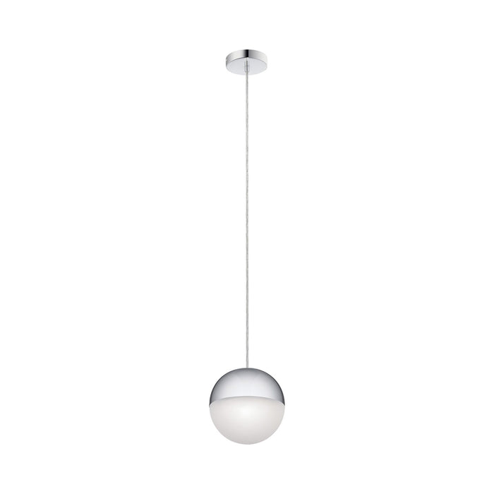 Moonlit LED Pendant Light in Large/Chrome with White Glass.