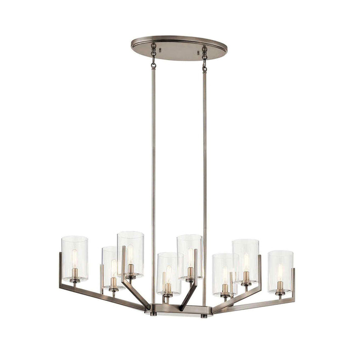 Nye Oval Chandelier in Classic Pewter.