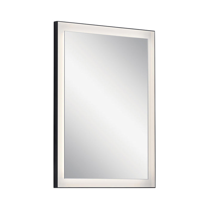 Ryame LED Mirror in Small/Rectangular/Matte Black.