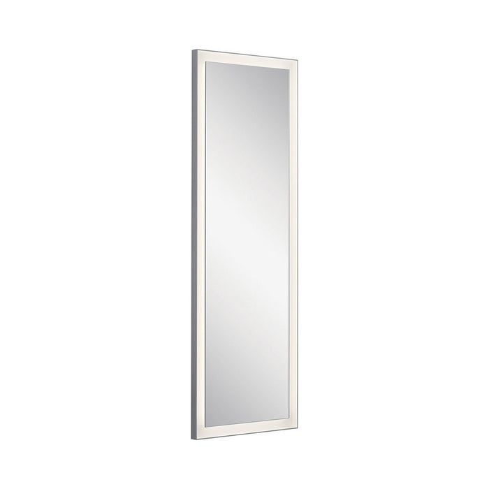 Ryame LED Mirror in Medium/Rectangular/Matte Silver.