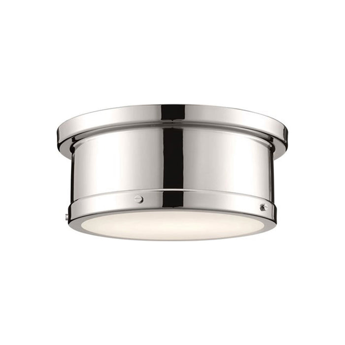 Serca Flush Mount Ceiling Light in Polished Nickel (Small).