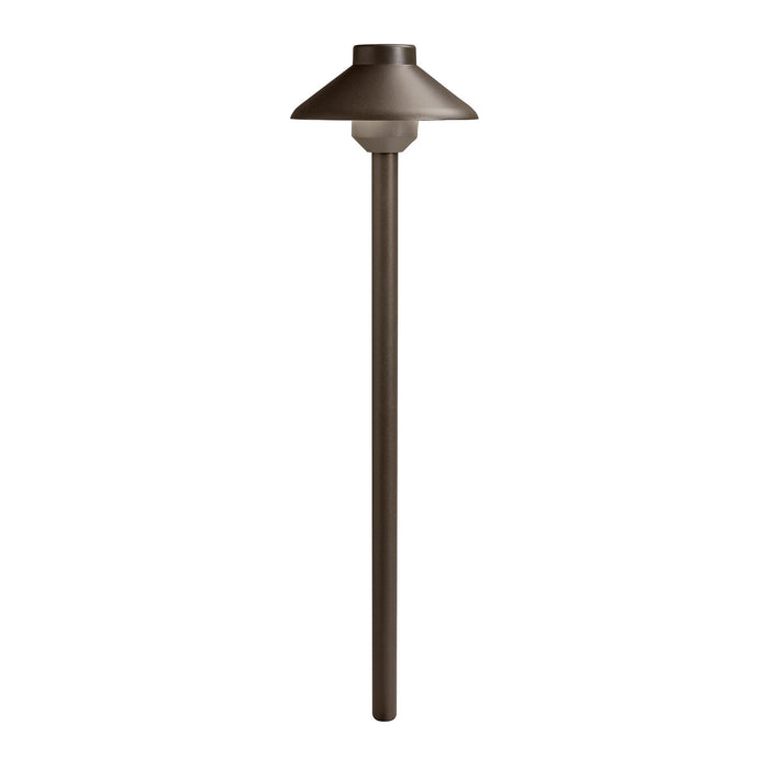 Stepped Dome LED Path Light in Textured Architectural Bronze (22.5-Inch).