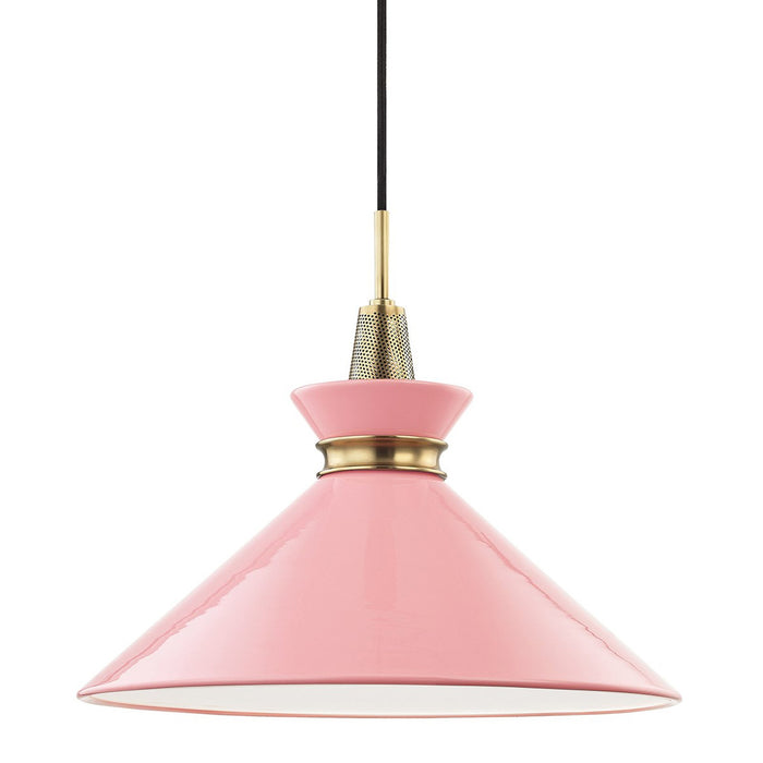 Kiki Pendant Light in Aged Brass / Pink/Large.