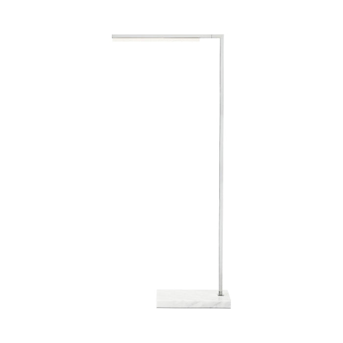 Klee LED Floor Lamp in Small/Polished Nickel / White Marble.