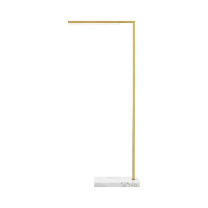 Klee LED Floor Lamp in Small/Natural Brass / White Marble.