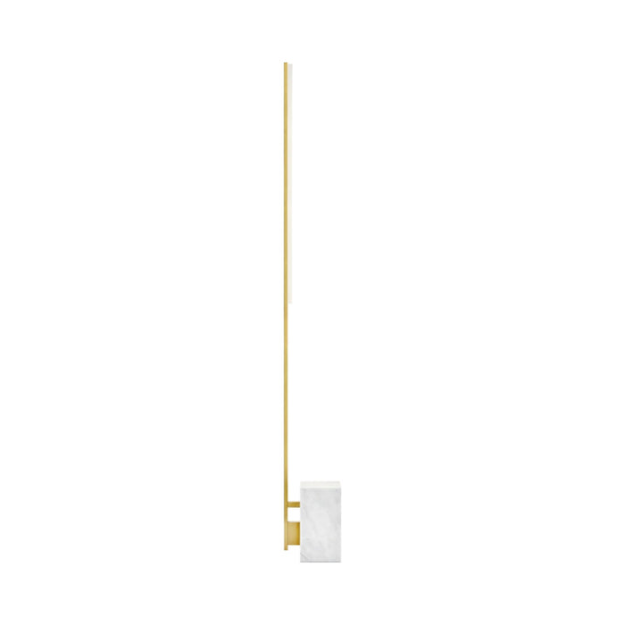 Klee LED Floor Lamp in Large/Natural Brass / White Marble.