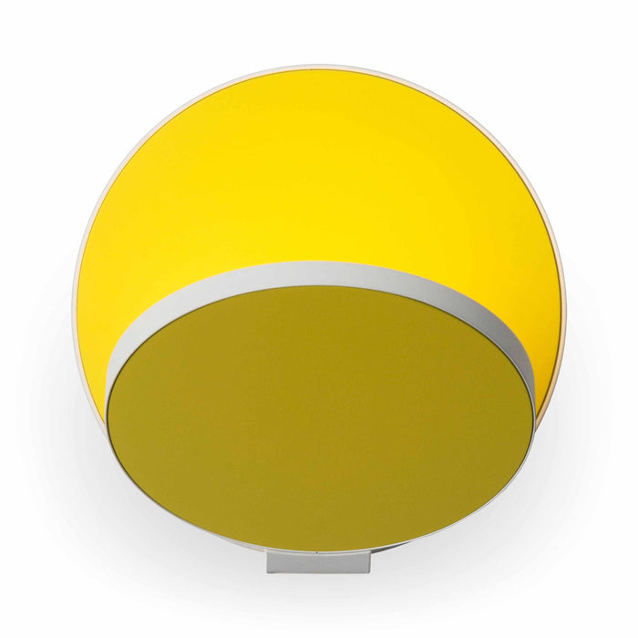 Gravy Hardwire LED Wall Light in Matte White and Matte Yellow.