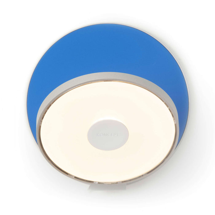 Gravy Hardwire LED Wall Light in Silver and Matte Blue.