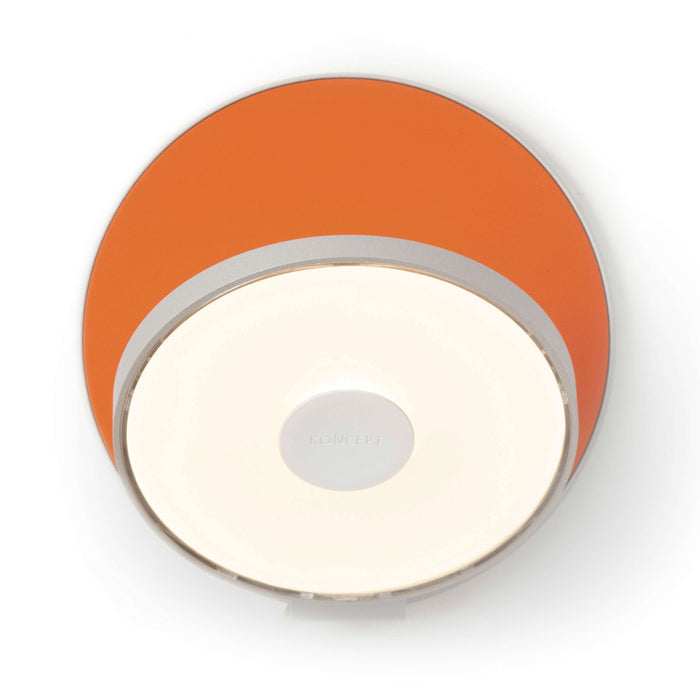 Gravy Hardwire LED Wall Light in Silver and Matte Orange.