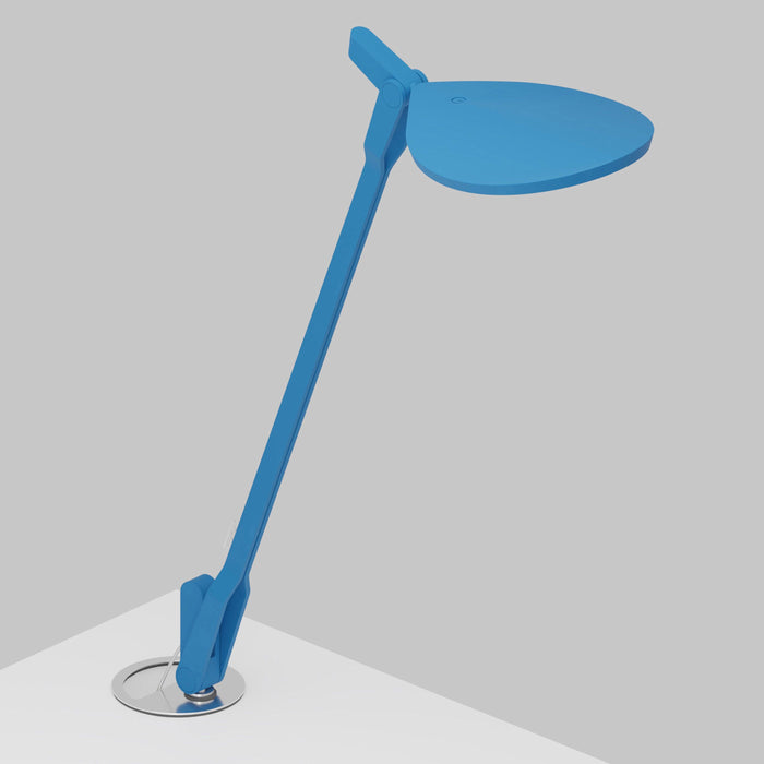 Splitty LED Desk Lamp in Matte Pacific Blue/Grommet Mount .