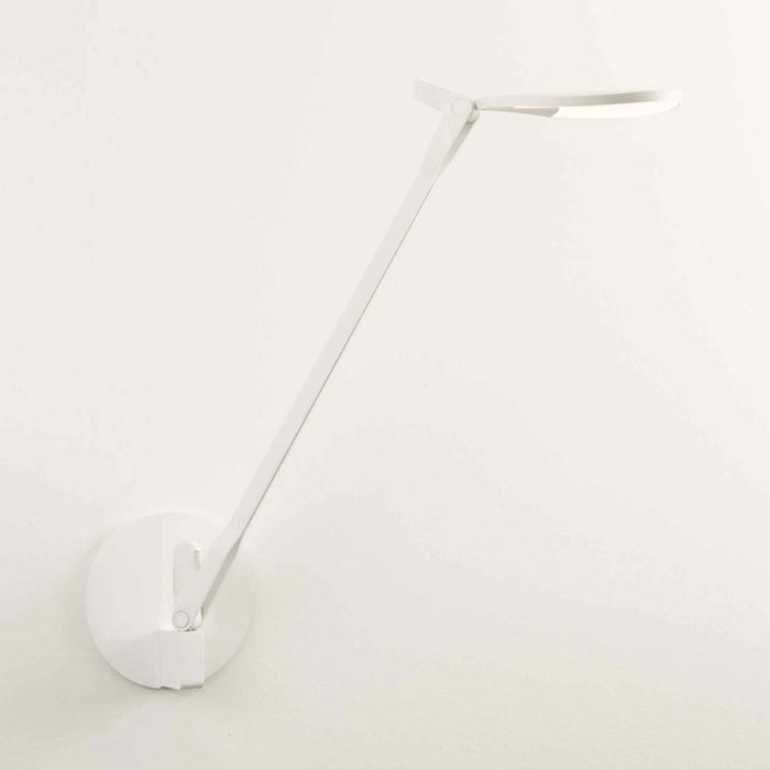 Splitty LED Desk Lamp in Matte White/Hardwire Wall Mount.