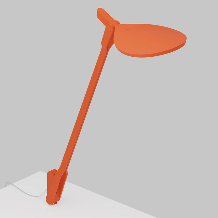 Splitty LED Desk Lamp in Matte Orange/Through-Table Mount .