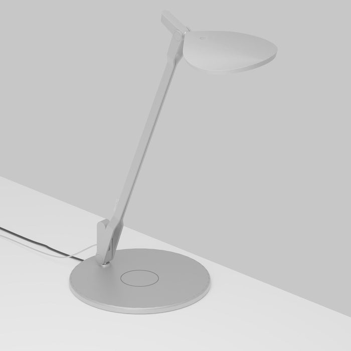 Splitty LED Desk Lamp in Silver/Wireless Charging Qi Base .