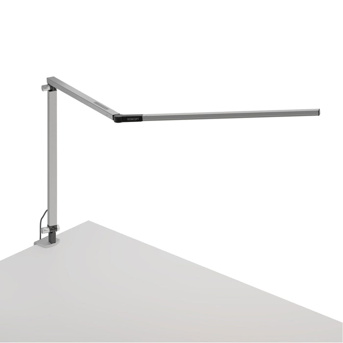 Z-Bar LED Desk Lamp in Metallic Black/One-Piece Table Clamp.