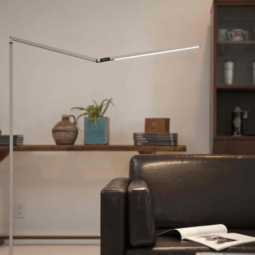 Z-Bar LED Floor Lamp in living room.