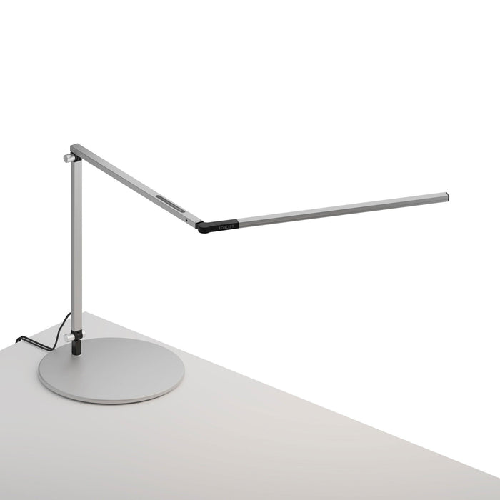 Z-Bar Slim LED Desk Lamp in Silver/Table Base.