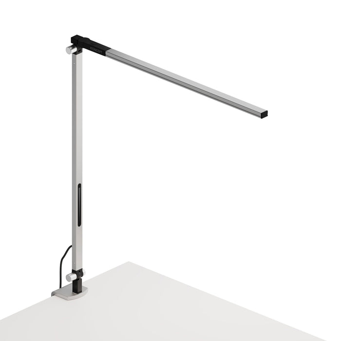 Z-Bar Solo LED Desk Lamp in Silver/Desk Clamp.