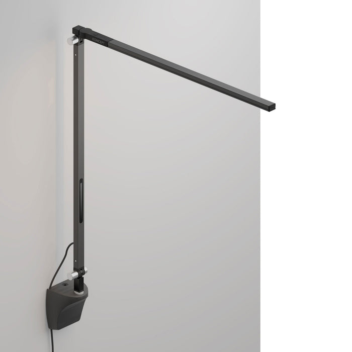 Z-Bar Solo LED Desk Lamp in Metallic Black/Wall Mount.