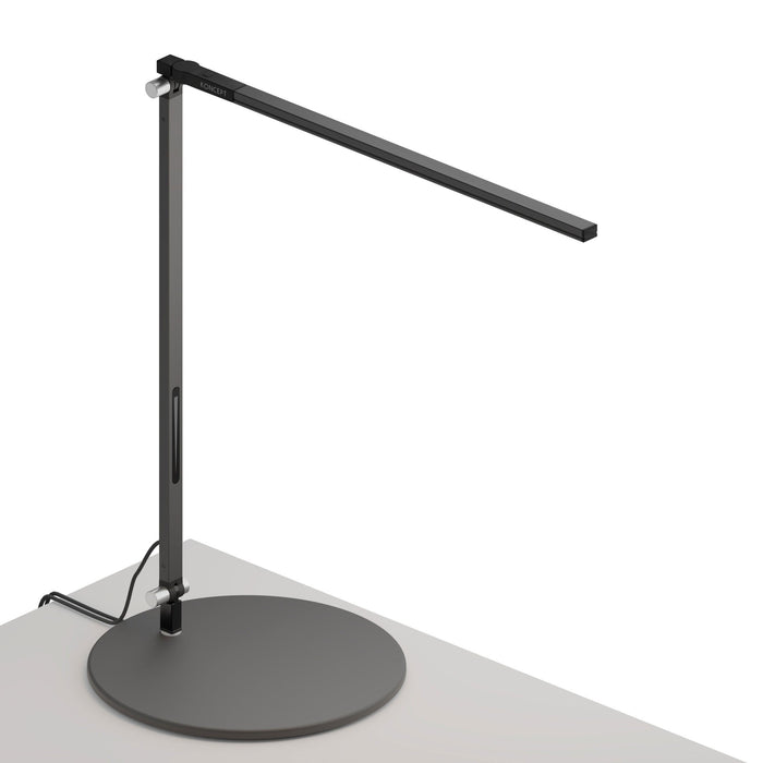 Z-Bar Solo LED Desk Lamp in Metallic Black/Table Base.