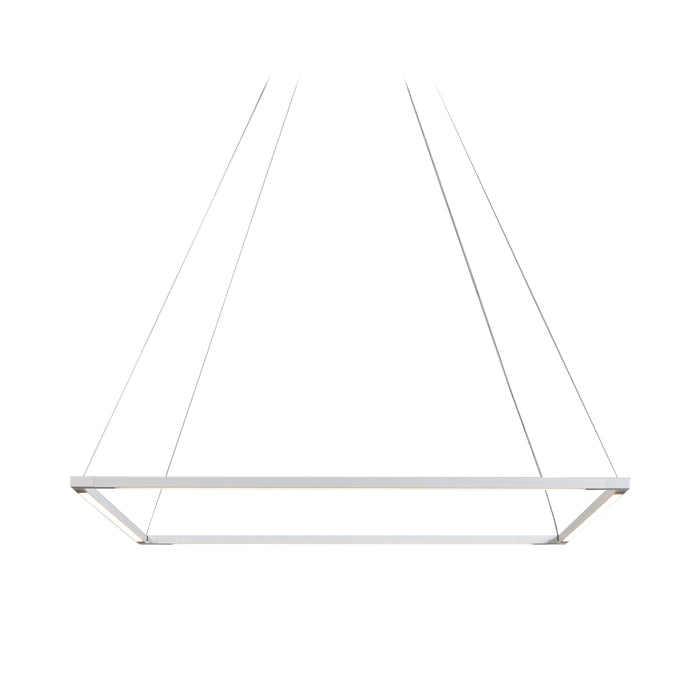 Z-Bar Square LED Pendant Light in 24-Inch/Matte White.