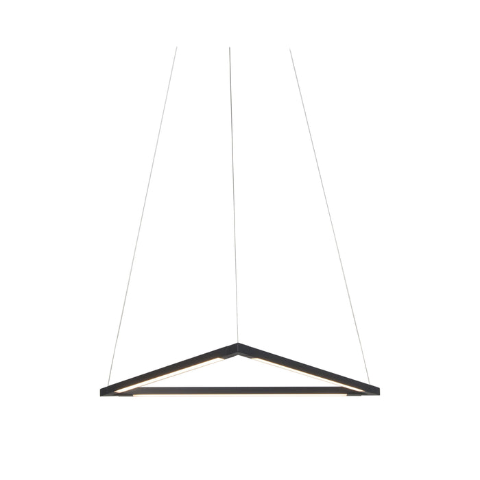 Z-Bar Triangle LED Pendant Light in 16-Inch/Matte Black.