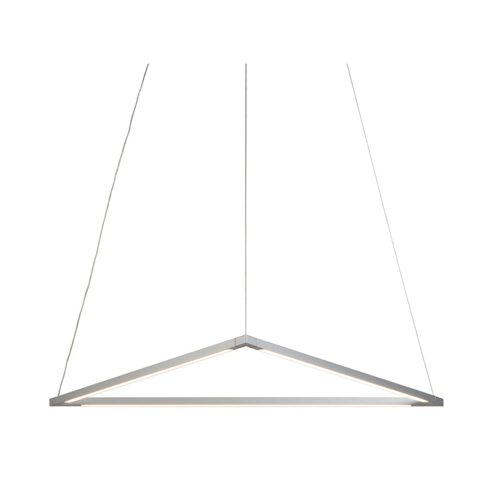 Z-Bar Triangle LED Pendant Light in 24-Inch/Silver.