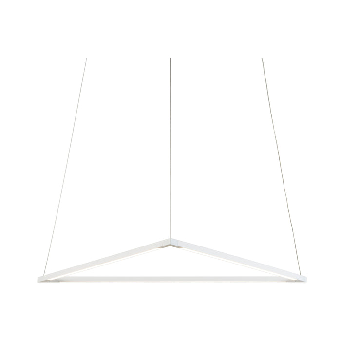 Z-Bar Triangle LED Pendant Light in 24-Inch/Matte White.