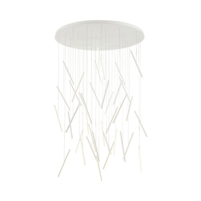 Chute Round LED Chandelier in White.