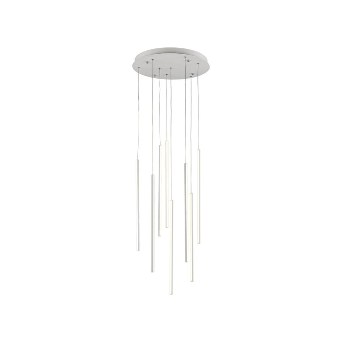 Chute Round LED Pendant Light in Small/White.