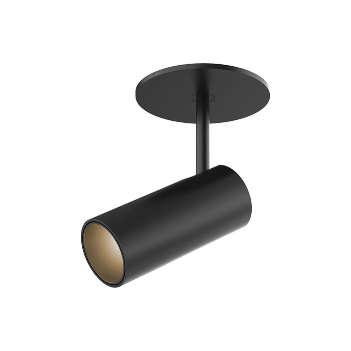 Downey LED Semi Flush Ceiling Light in Small/Single/4.25-Inch/Black.