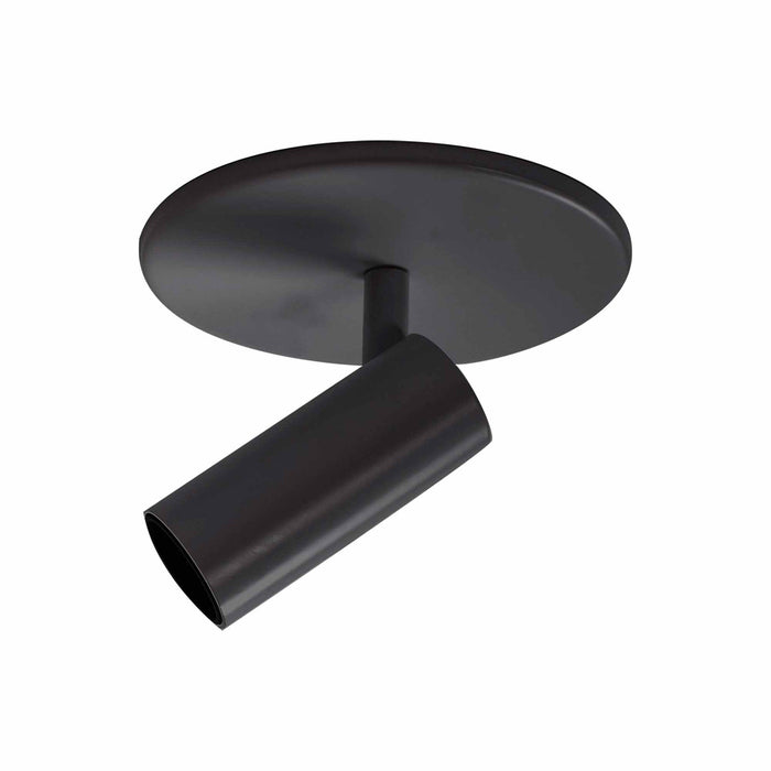 Downey LED Semi Flush Ceiling Light in Large/Single/4.25-Inch/Black.