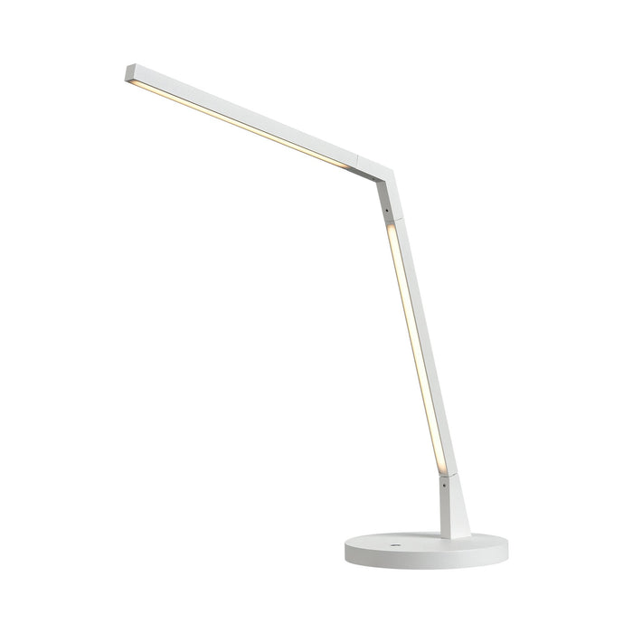 Miter LED Desk Lamp in White.