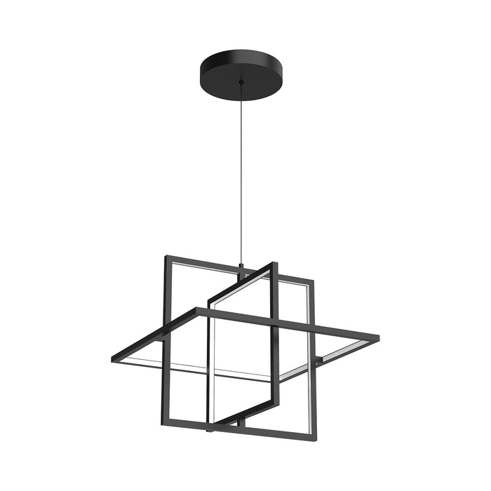 Mondrian LED Pendant Light in Frosted Acrylic/Small/Black.