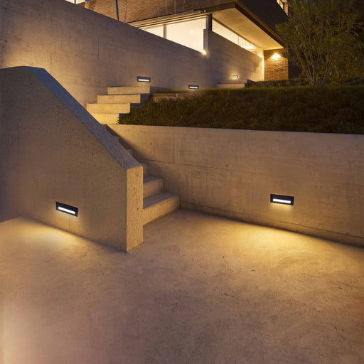 Newport Outdoor LED Recessed Wall Light in outdoor.