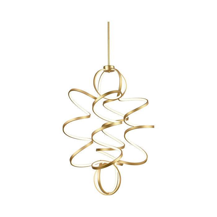 Synergy Vertical LED Pendant Light in Large/Antique Brass.