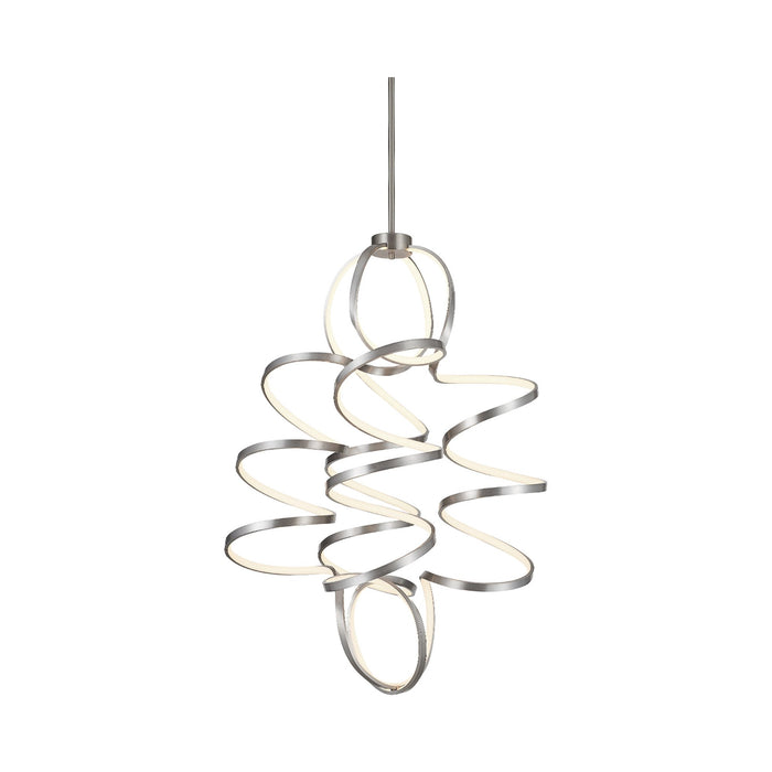 Synergy Vertical LED Pendant Light in Large/Antique Silver.