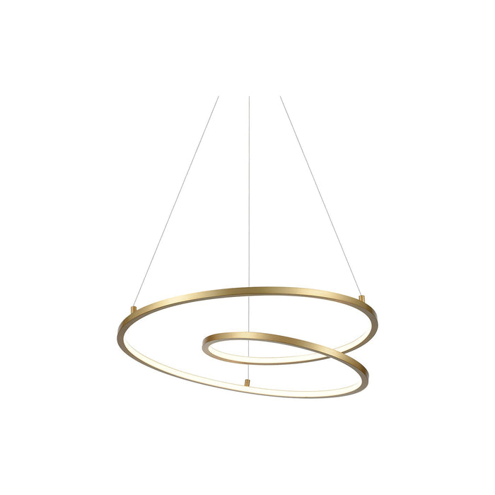 Twist LED Pendant Light in Small/Antique Brass.