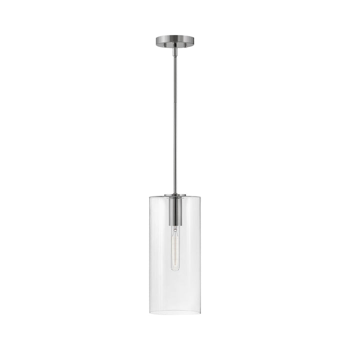 Lane Pendant Light in Polished Nickel/Clear.