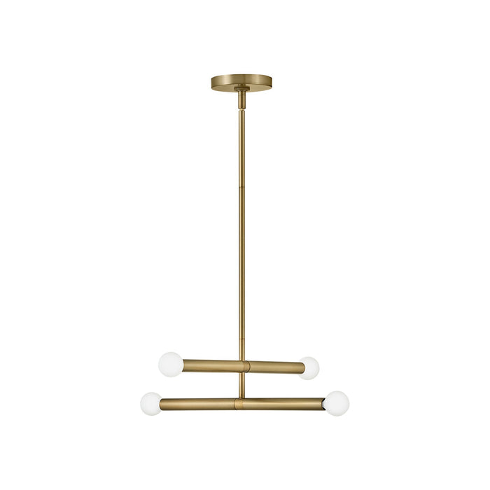 Millie Convertible Pendant Light in Lacquered Brass (4-Light).