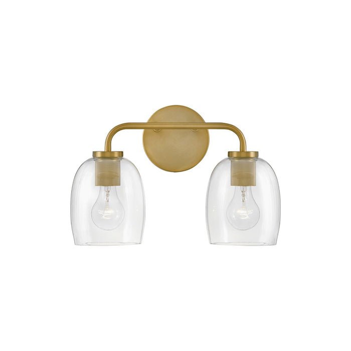 Percy Vanity Wall Light in Lacquered Brass (2-Light).
