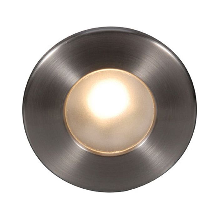 LEDme Full Round LED Step and Wall Light in Brushed Nickel (Amber).