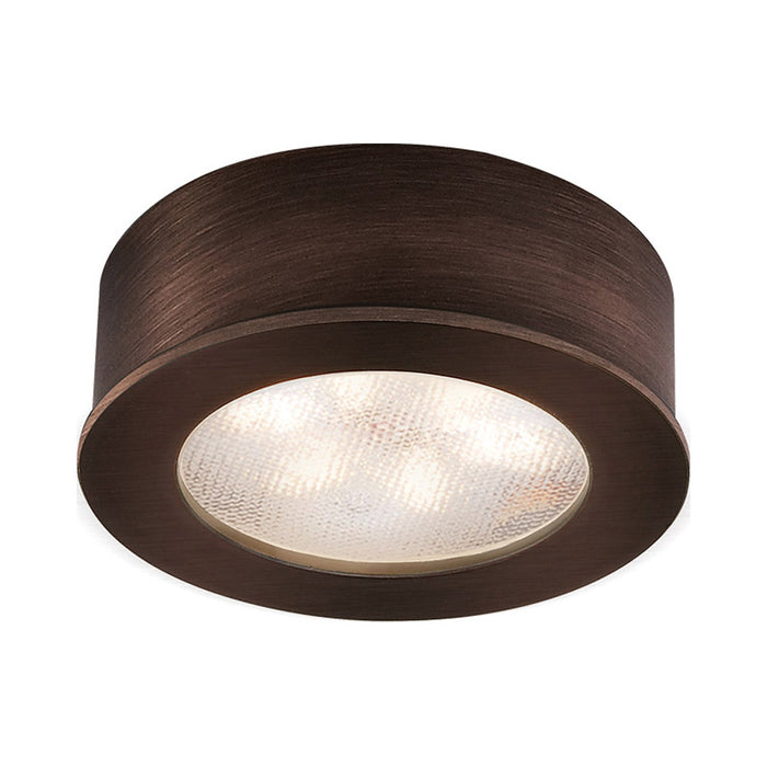 LEDme Round LED Button Light in Copper Bronze.