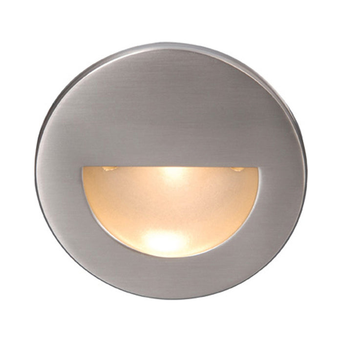 LEDme Round LED Step and Wall Light in Brushed Nickel (Amber).