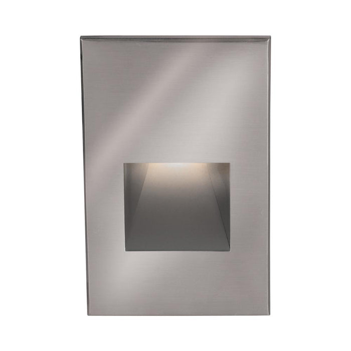 LEDme Vertical LED Step and Wall Light in White/Stainless Steel.