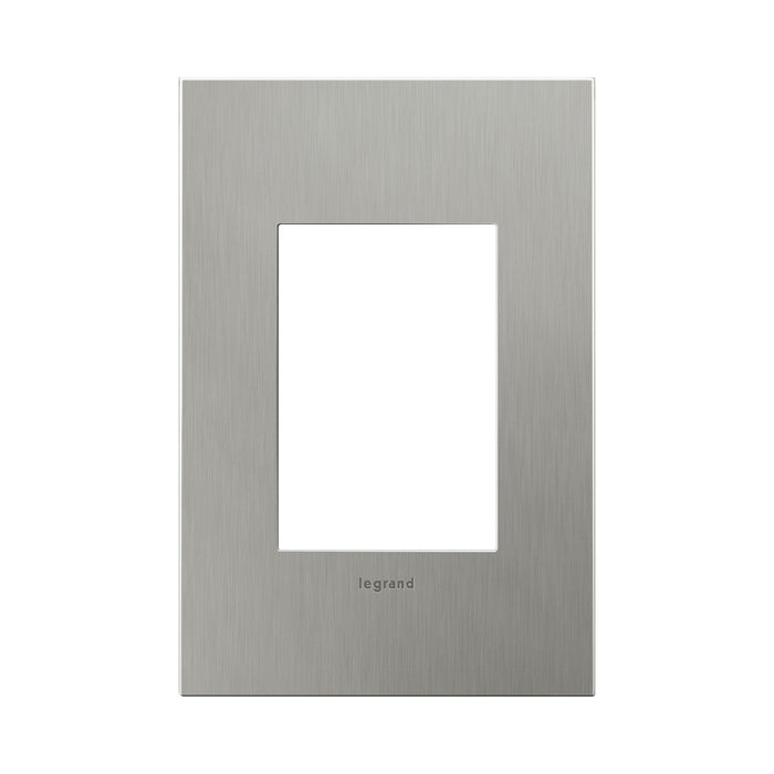 adorne® Cast Metals PLUS 1-Gang Wall Plate in Brushed Stainless Steel.